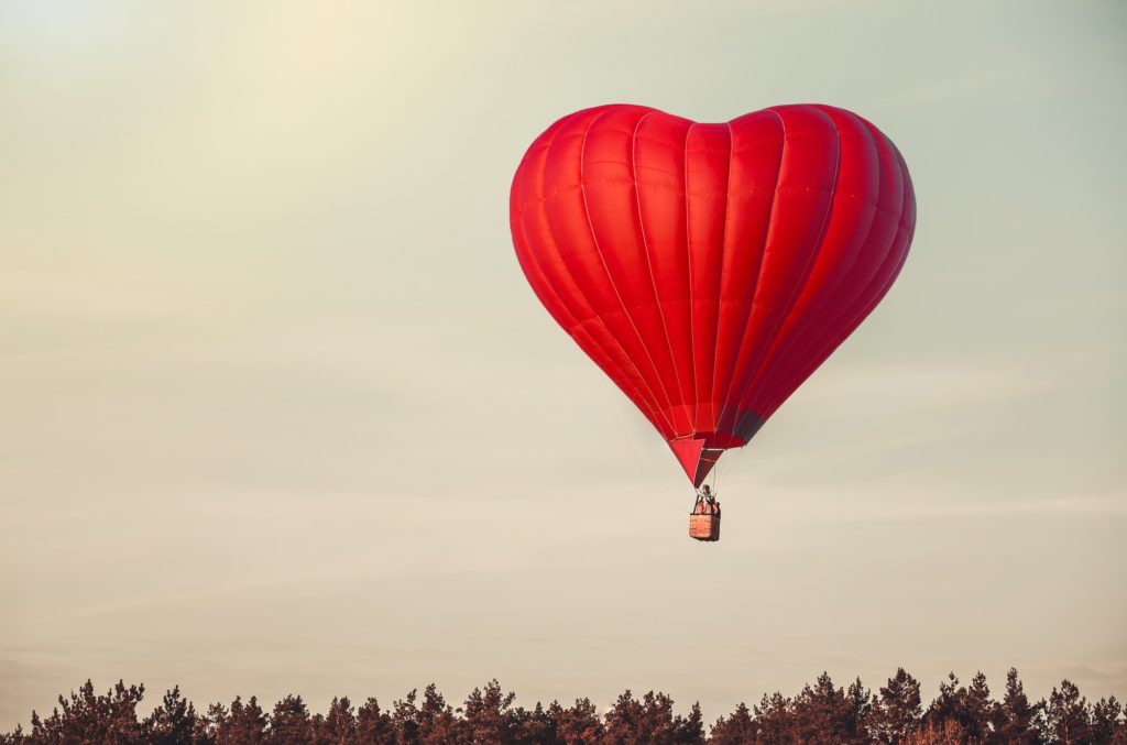 Red balloon in the sky